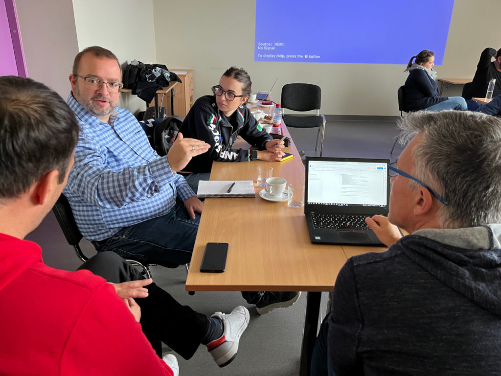 Participants of the project meeting during discussions.